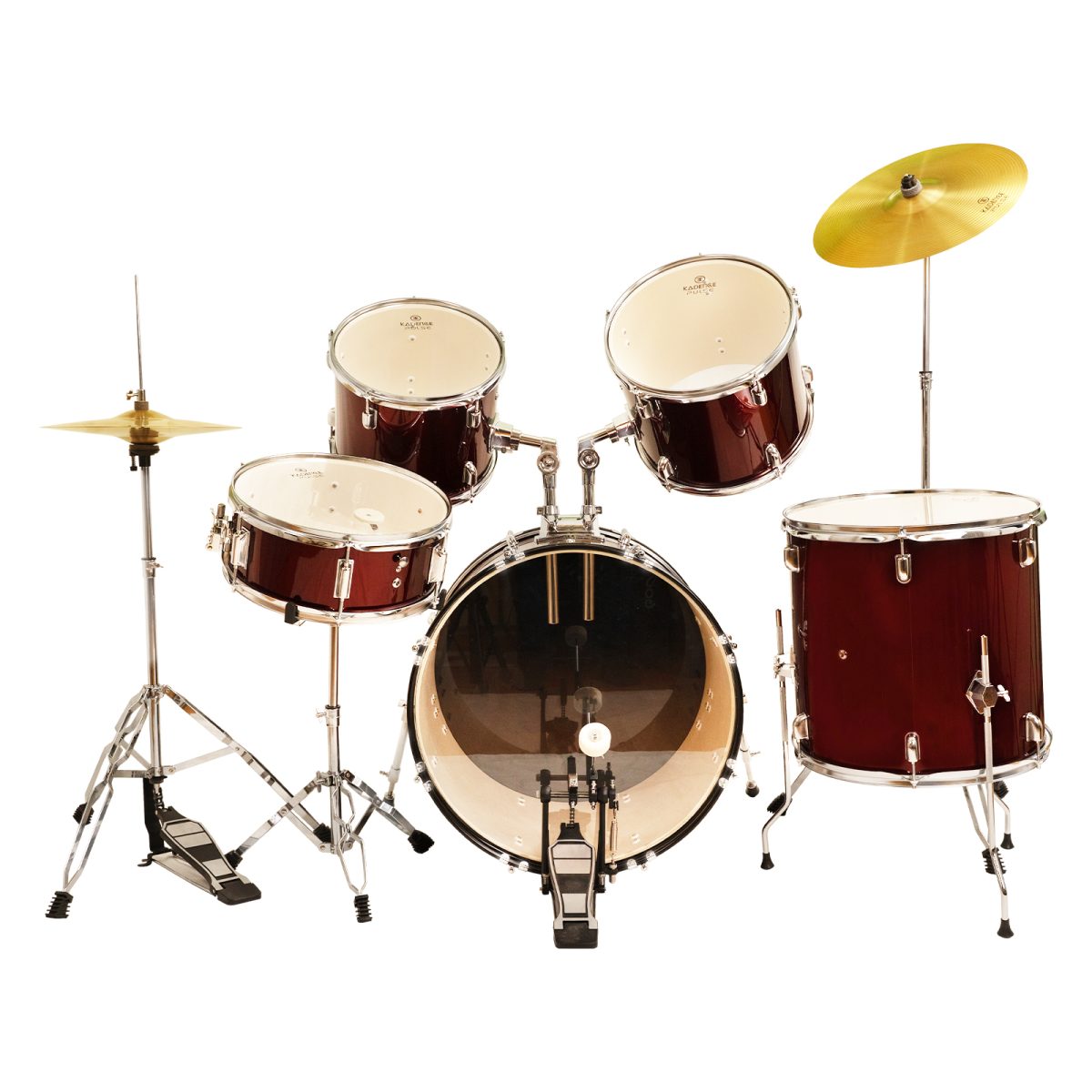 2 5 Piece Drum Set (Wine Red) - Image 2