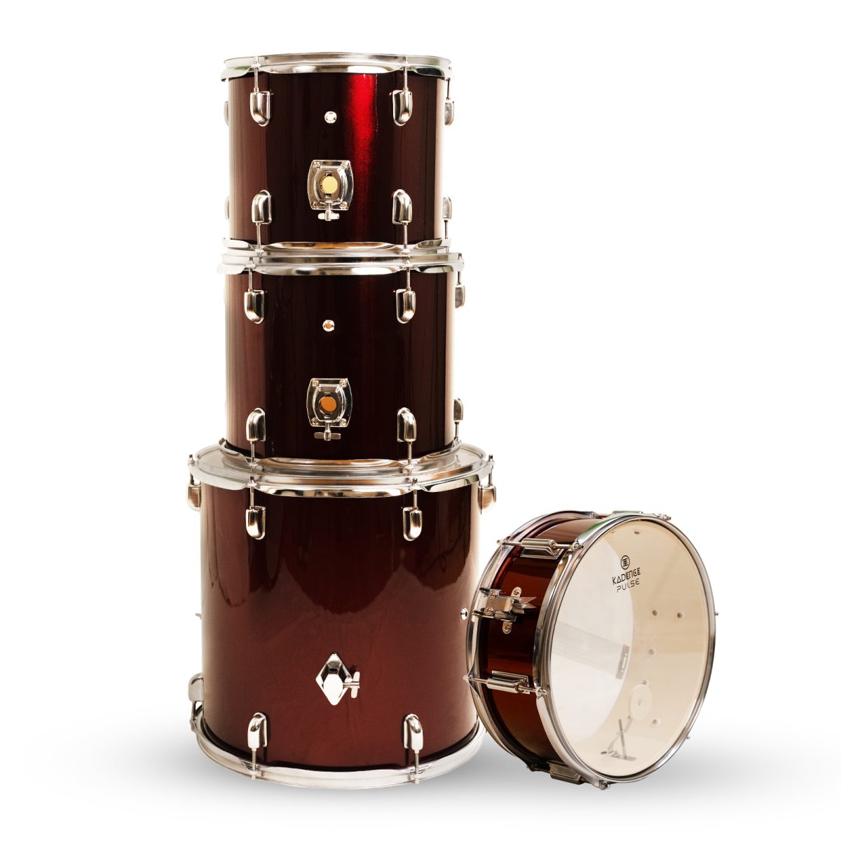 3 5 Piece Drum Set (Wine Red) - Image 3