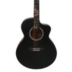 Kadence FR77BK Frontier 40" Acoustic Guitar | Grand Auditorium Cutaway | Special Fret Inlays | Comes with Bag - Image 5