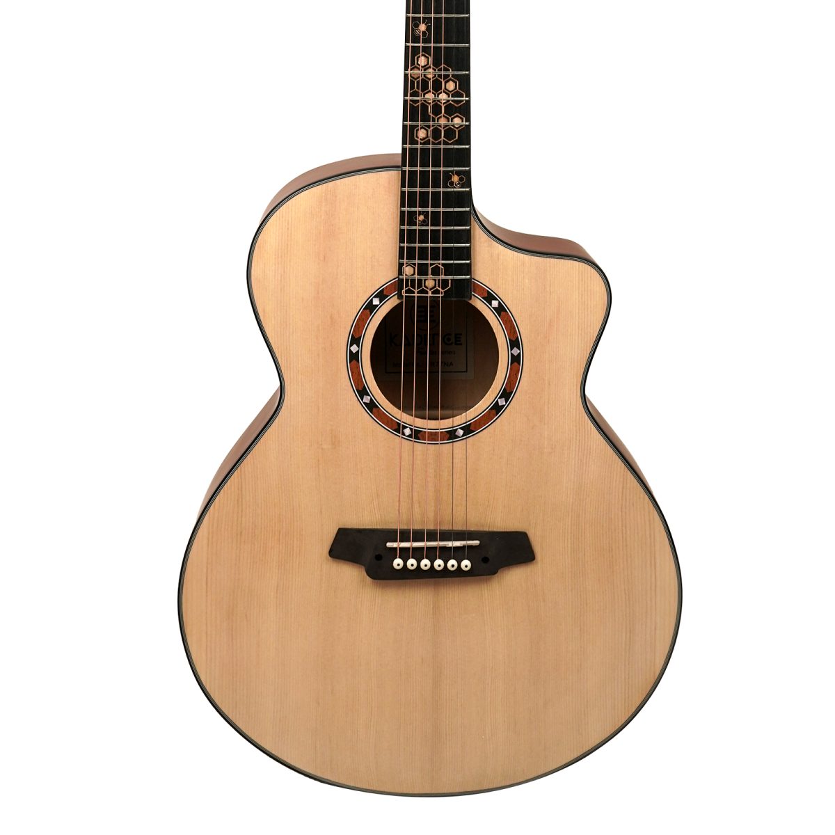 Kadence FR77NA Frontier 40" Acoustic Guitar | Grand Auditorium Cutaway | Special Fret Inlays | Comes with Bag - Image 5