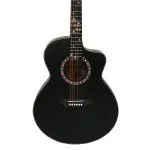 Frontier Series | Spruce & Rosewood Black 40" Acoustic Guitar with Unique Fretboard design and a Free Guitar Online Learning Course. - Image 2