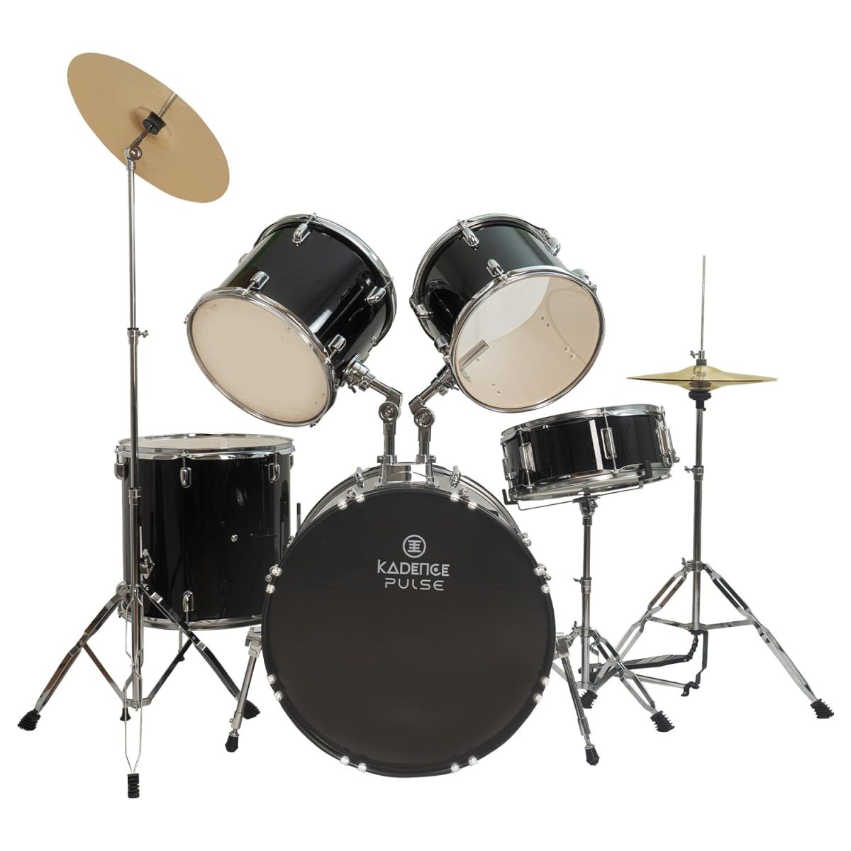 61kSImd1LsL._SL1500_ 5 Piece Drum Set (Black) - Image 1