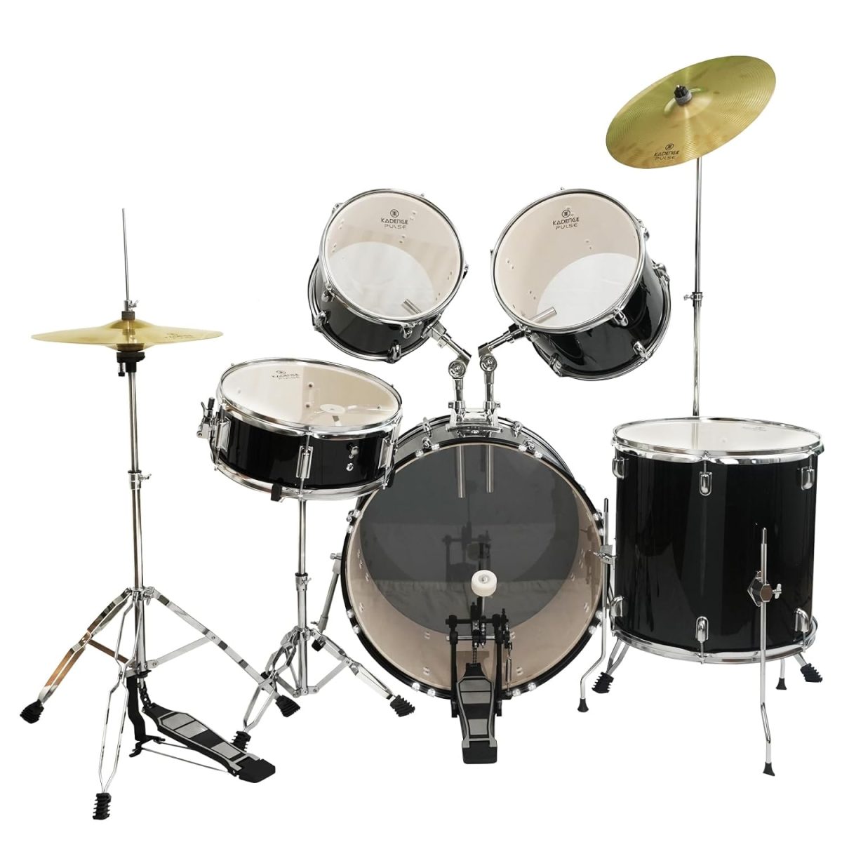 71lXMSRUeIL._SL1500_ 5 Piece Drum Set (Black) - Image 2