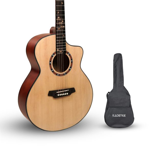 Frontier Series | Spruce Wood 40" Acoustic Guitar with Rosewood Freatboard | Specially Designed Fret Inlays + a Free Guitar Online Learning Course and Bag.