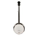Kadence Full Size Banjo 5-String Mahogany Bowl Back – Front Angle View