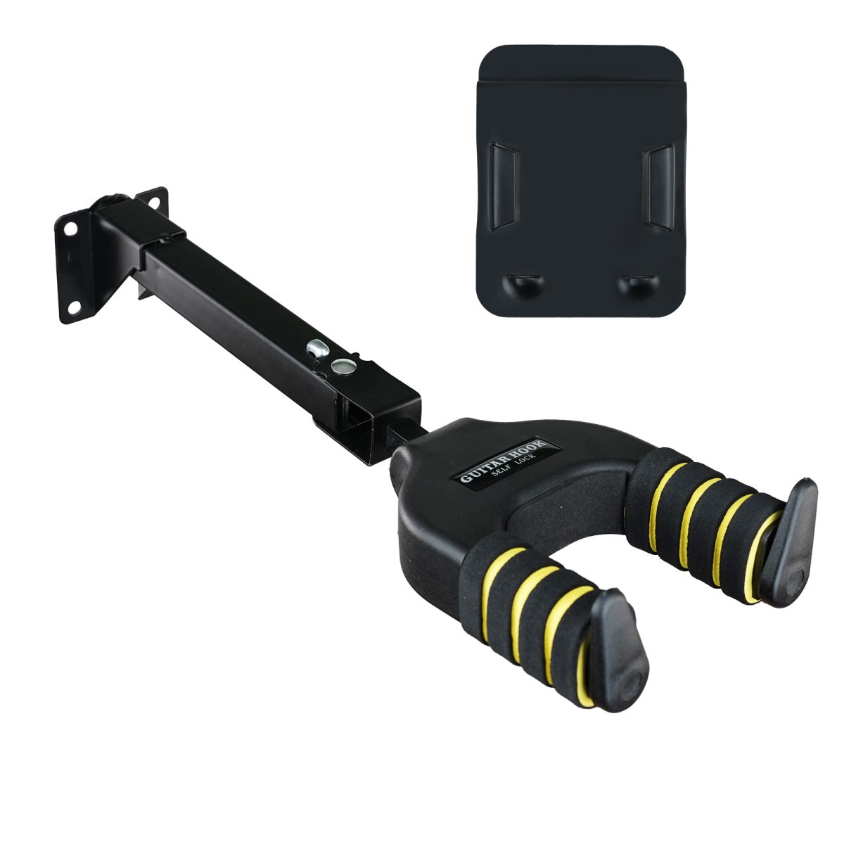 A black Auto Lock Guitar Wall Mount