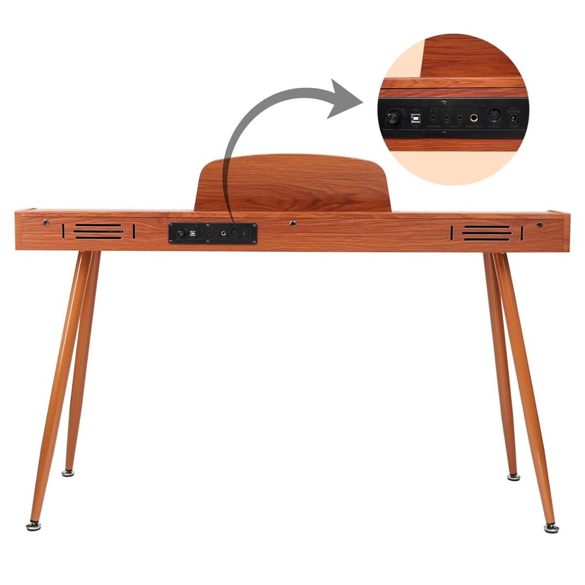 j5 88 Keys Brown Progressive Touch Sensitive Digital Piano with MIDI & Bluetooth For Kids - Image 5