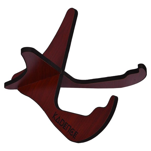 A Portable X- Frame Wooden Guitar Stand with Soft Rubber Covering