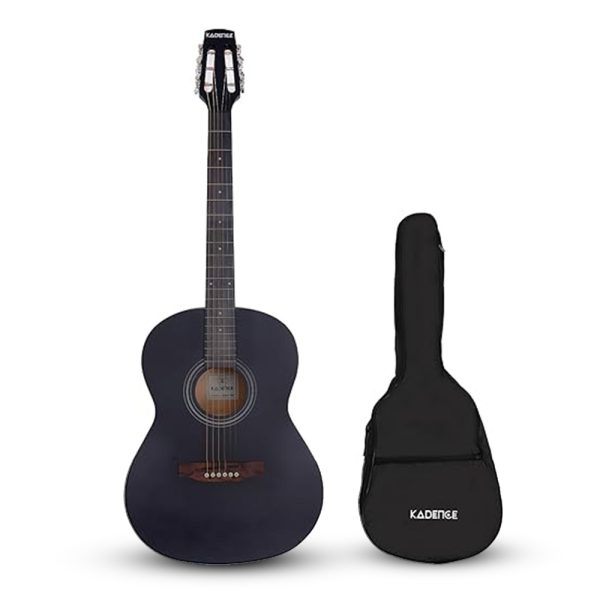 Acoustica Series | Dreadnought Acoustic Black Guitar + a Free Guitar Online Learning Course. (BB01)