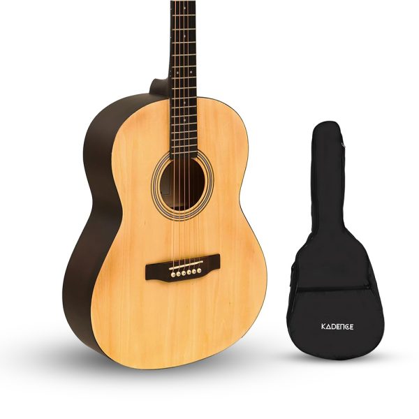 Acoustica Series | Natural Dreadnought Wood Acoustic Guitar + a Free Online Guitar Learning Course. (BB01)