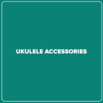 ukulele accessories text in green background