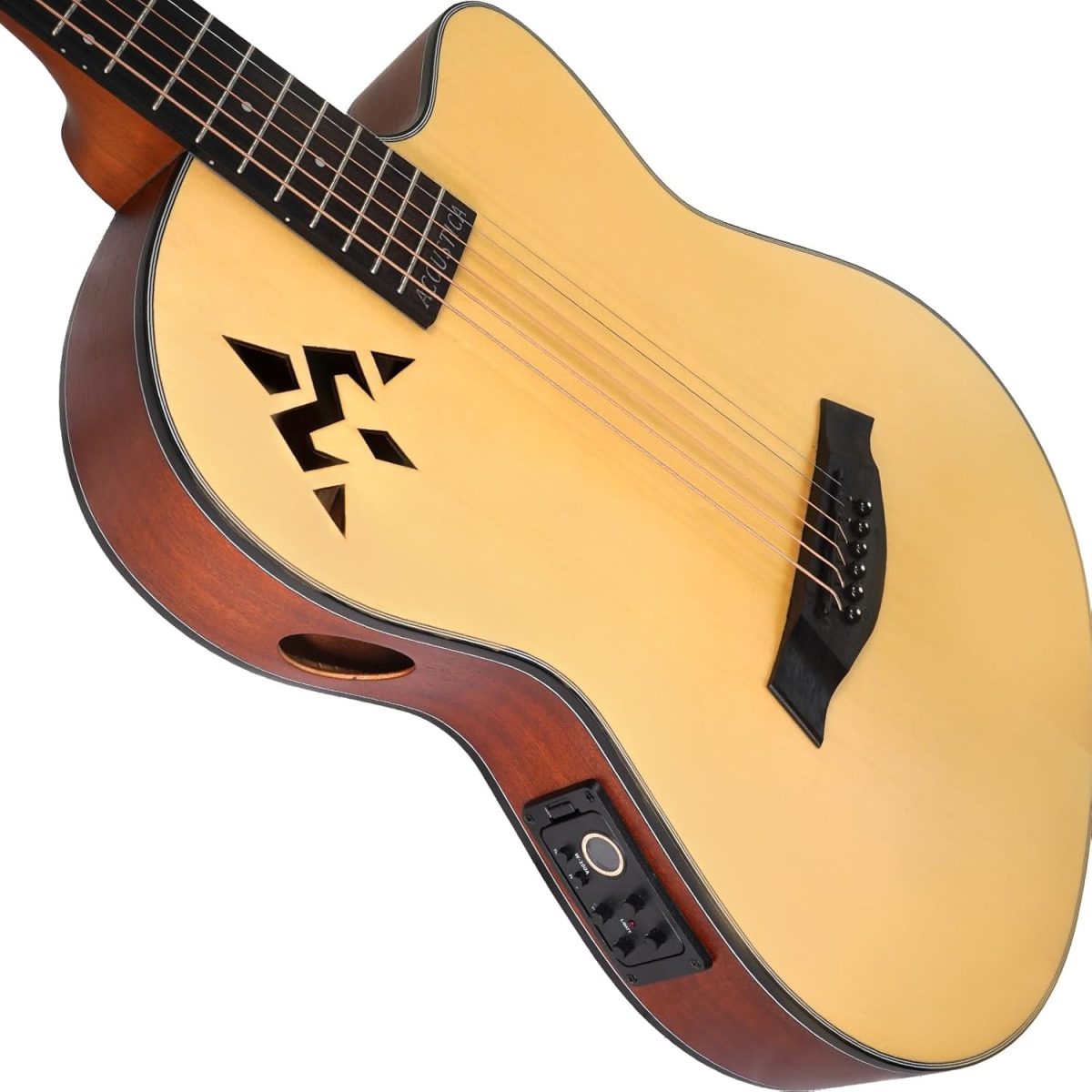 Acoustica Series | Slim Body Spruce Top | Sapele Wood Sides with Rounded Rosewood Fretboard 39“ Guitar + a Free Guitar Online Learning Course. - Image 5