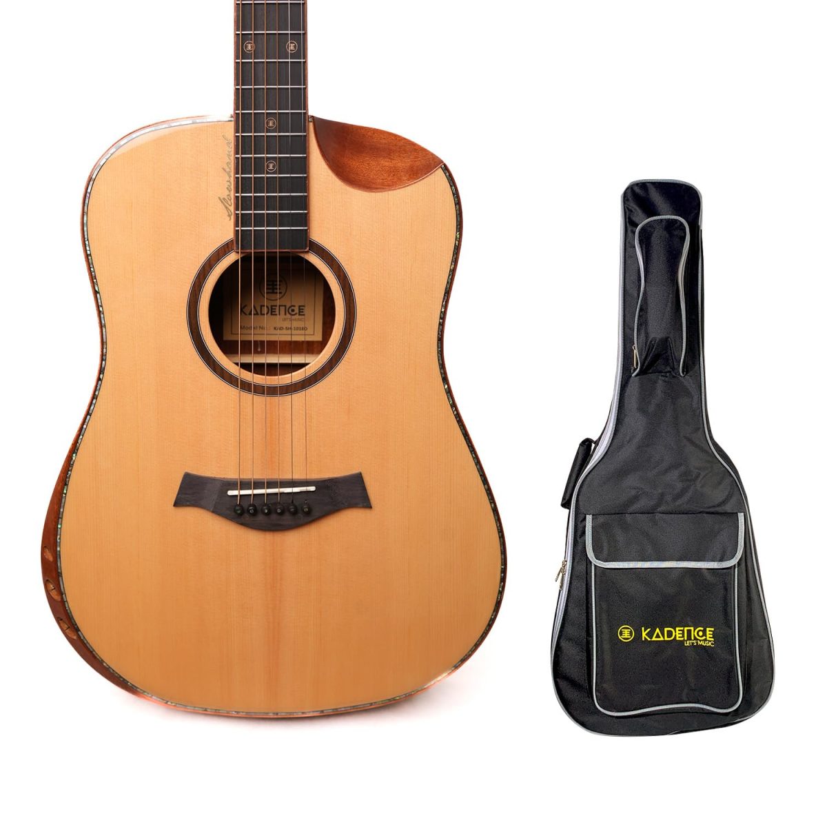 A Brown, Solid Spruce Wood Premium Acoustic Guitar with EQ