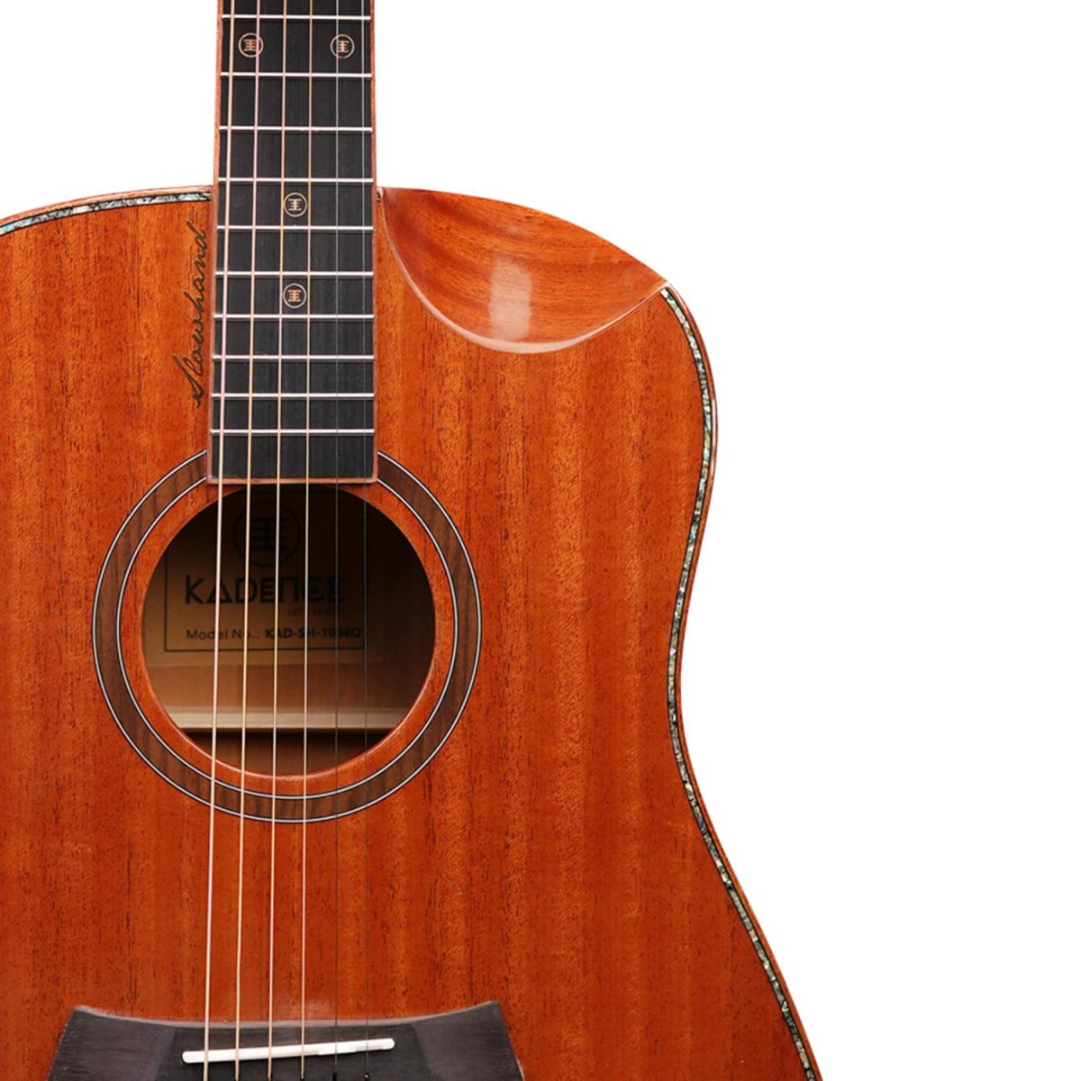 Slowhand Series | Solid Mahogany Wood Premium Semi Acoustic 41" Guitar with EQ, Heavy Padded Bag and Handrest + a Free Guitar Learning Course. (KSH103PRO) - Image 2