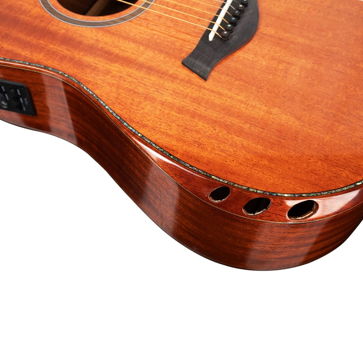 Slowhand Series | Solid Mahogany Wood Premium Semi Acoustic 41" Guitar with EQ, Heavy Padded Bag and Handrest + a Free Guitar Learning Course. (KSH103PRO) - Image 4