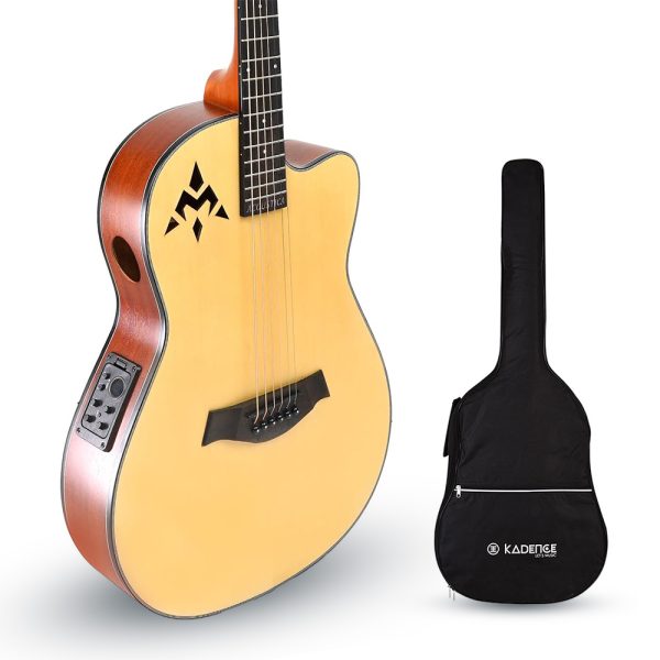 Acoustica Series | Slim Body Spruce Top | Sapele Wood Sides with Rounded Rosewood Fretboard 39“ Guitar + a Free Guitar Online Learning Course.