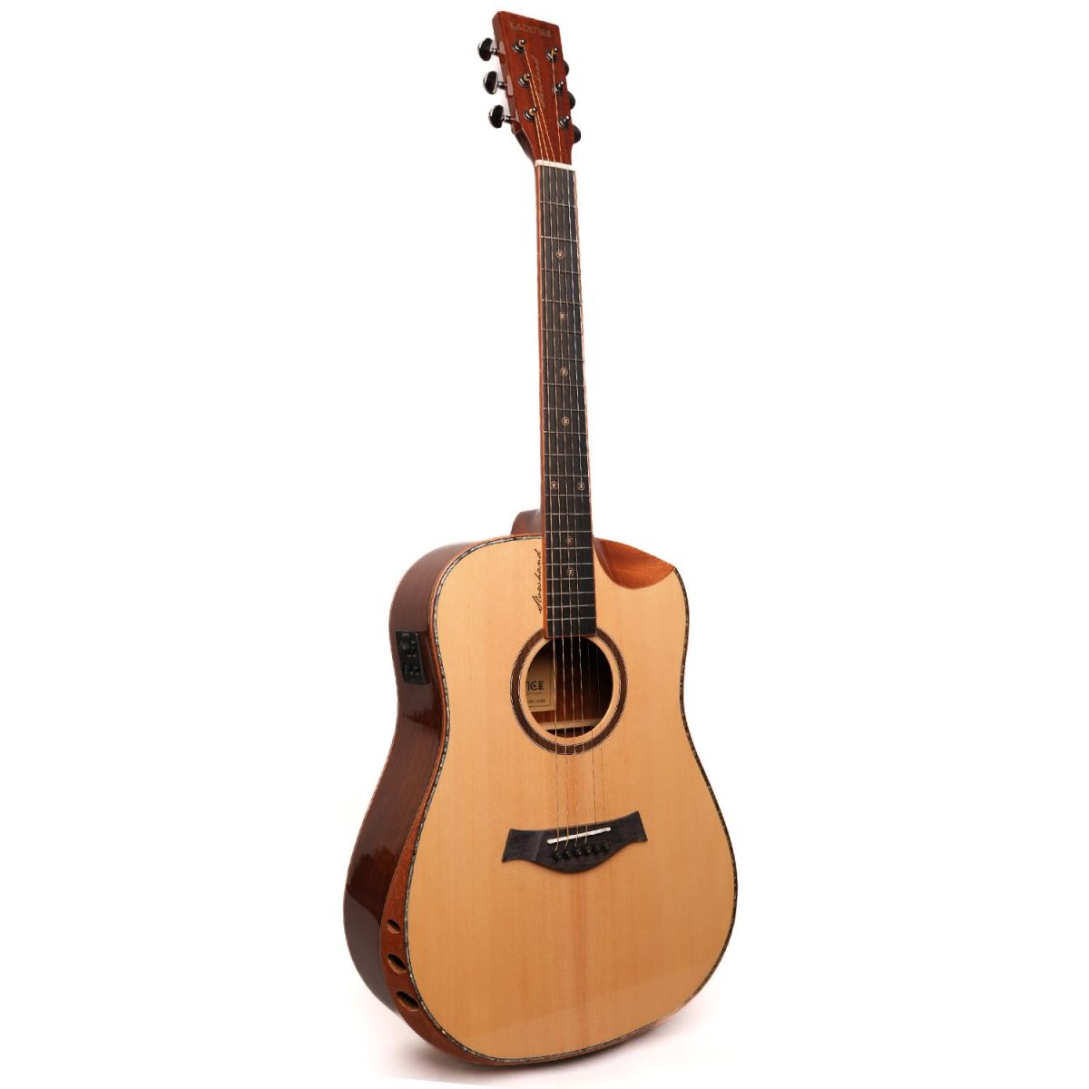 Slowhand Series | Premium Spruce Solid Wood 41" Semi Acoustic Guitar with EQ, Heavy Padded Bag and Handrest +a Free Guitar Learning Course. (KSH101PRO) - Image 3