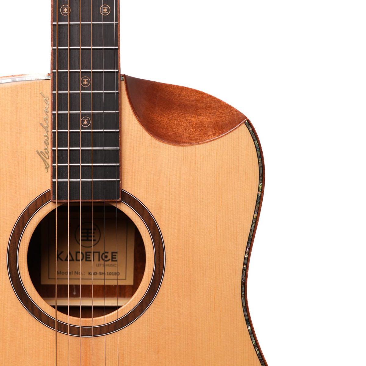 Slowhand Series | Premium Spruce Solid Wood 41" Semi Acoustic Guitar with EQ, Heavy Padded Bag and Handrest +a Free Guitar Learning Course. (KSH101PRO) - Image 5