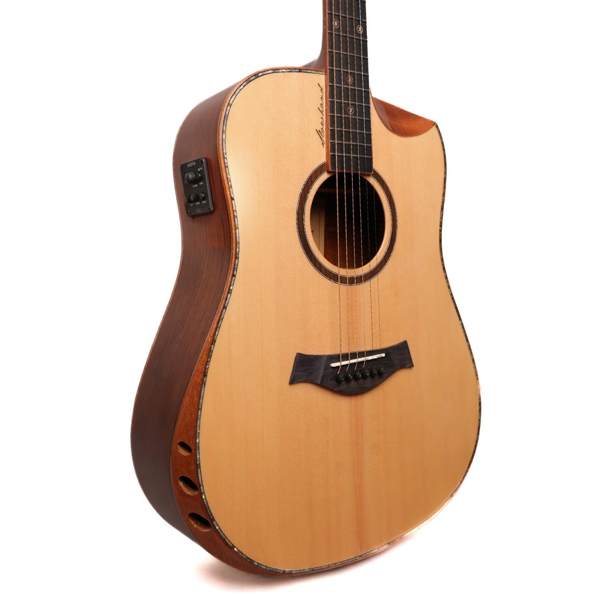 Slowhand Series | Premium Spruce Solid Wood 41" Semi Acoustic Guitar with EQ, Heavy Padded Bag and Handrest +a Free Guitar Learning Course. (KSH101PRO) - Image 2