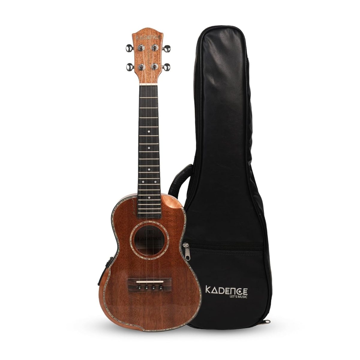 Kadence 24 inch Concert Ukulele (Solid Mahogany Wood) Semi Acoustic Slowhand series with Handrest, Eq, Learning course and Padded Bag (KAD-UKSH-103EQ) - Image 6