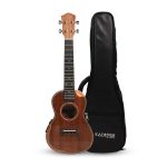 Kadence 24 inch Concert Ukulele (Solid Mahogany Wood) Semi Acoustic Slowhand series with Handrest, Eq, Learning course and Padded Bag (KAD-UKSH-103EQ)