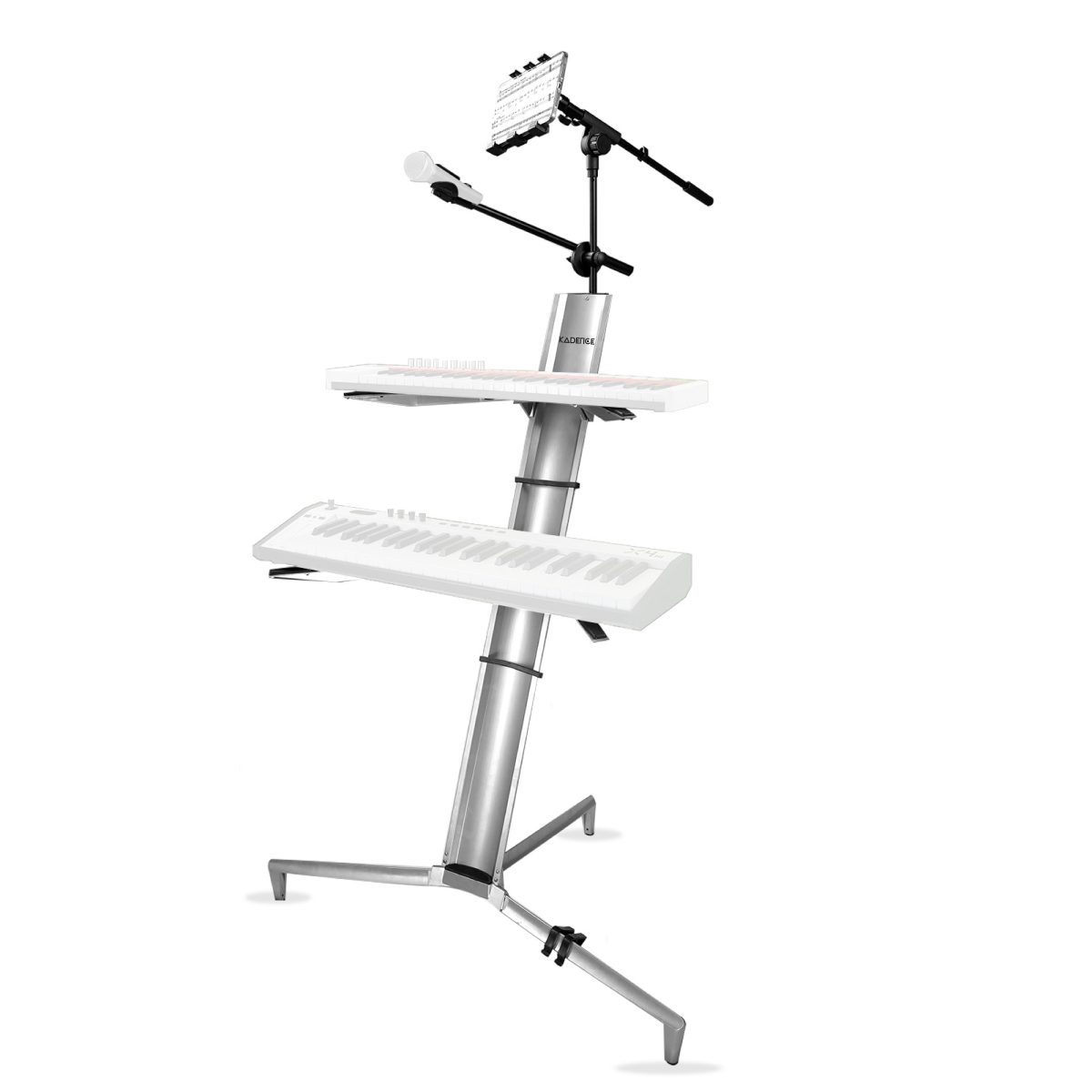 Kadence Tower Keyboard 2 tier Stand with i pad and mic stand along with carry bag suitable for Digital Turntable, DJ Audio Gear, Studio Synthesizers - Image 5