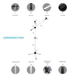 Kadence WHITE Mic Stand Heavy Duty Adjustable Dual Microphone Stand, Studio Microphone Stand (M30 White) - Image 2