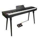 Kadence GEN25 Series | DP01 Hammer Action Weighted 88 Keys Portable Black Digital Piano with Wooden Stand.