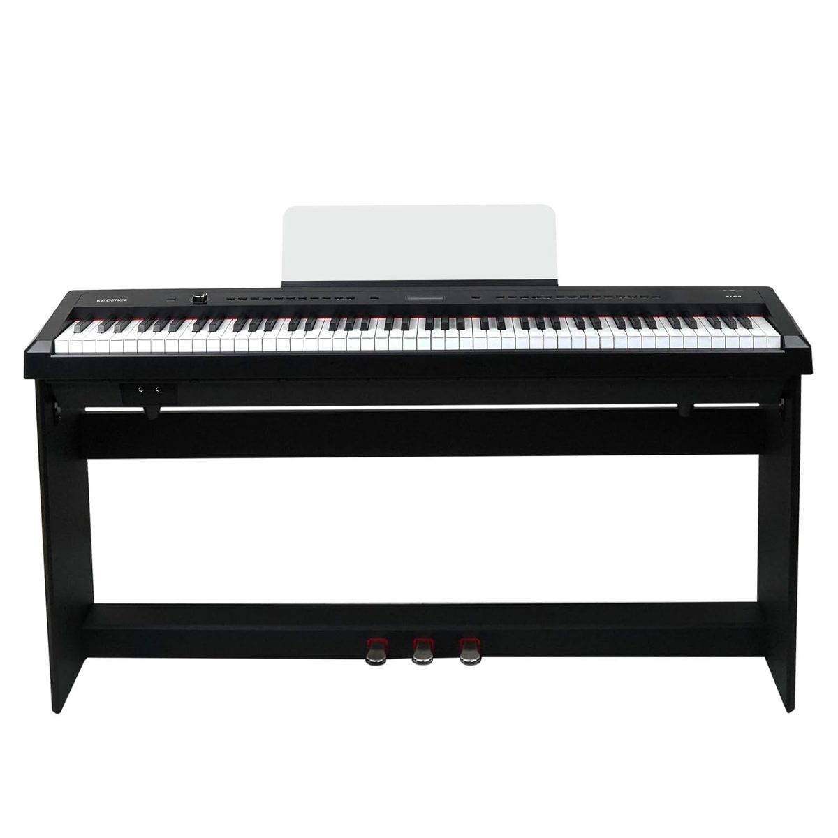 Kadence K125B | 88-Key Weighted Action Digital Piano with Double-Braced Fold-Up Piano Stand and Triple Sustain Pedal (Black) - Image 2