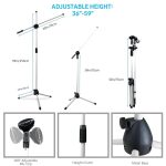 Kadence WHITE Mic Stand Heavy Duty Adjustable Dual Microphone Stand, Studio Microphone Stand (M30 White) - Image 6
