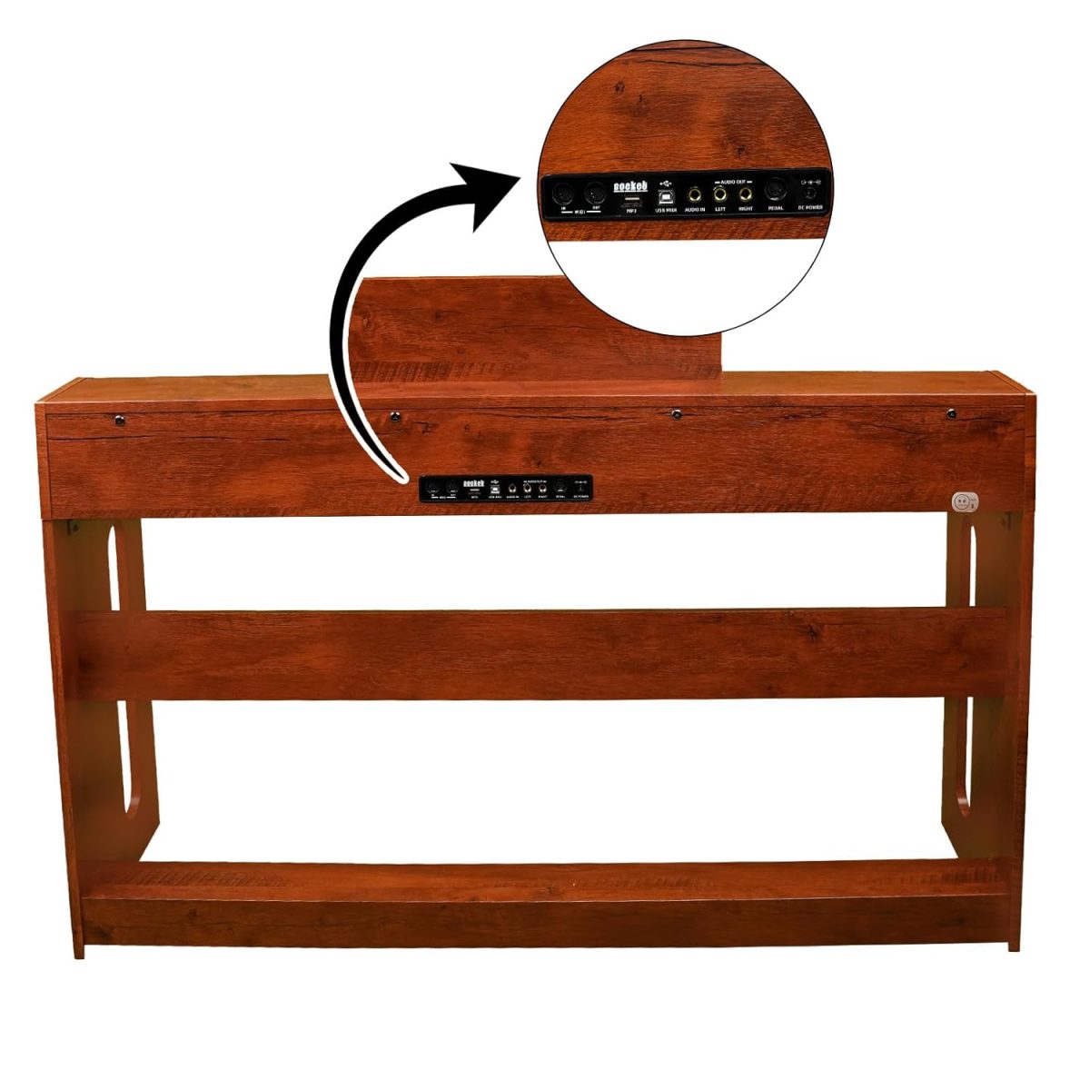 71uoM5RLgGL._SL1500_ Kadence GEN25 Series | 88 Progressive Heavy Hammer Action Keys Portable Brown Wooden Digital Piano.(DP02) - Image 6