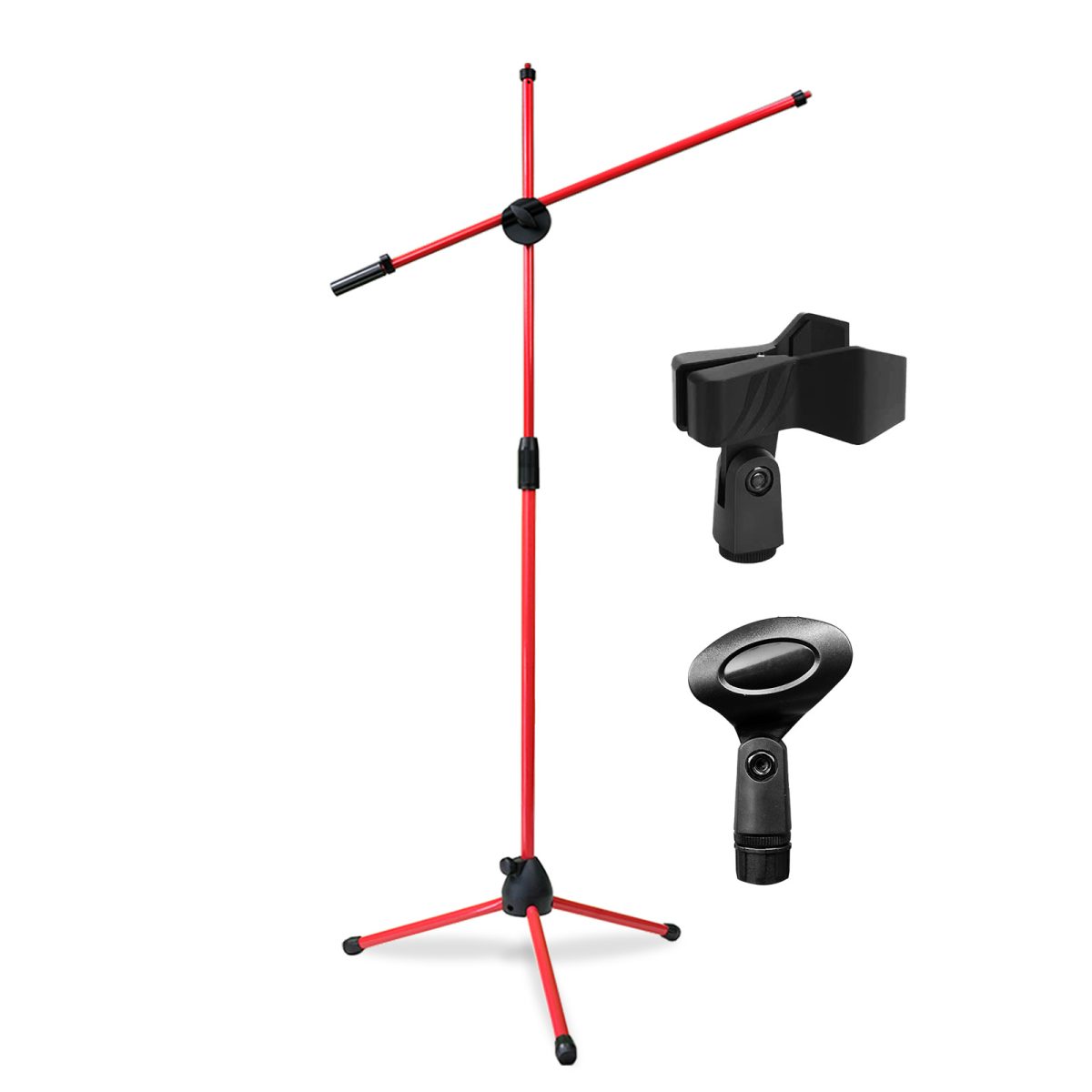 Artboard 1 (3) Kadence RED Mic Stand Heavy Duty Adjustable Dual Microphone Stand, Studio Microphone Stand (M30 RED) - Image 1