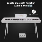 Kadence GEN25 Digital Piano(DP01)– 88 Weighted Progressive Hammer Keys, Wooden Stand, Triple Pedal, MIDI & French Dream Chip (White Piano,2025 Edition) - Image 5