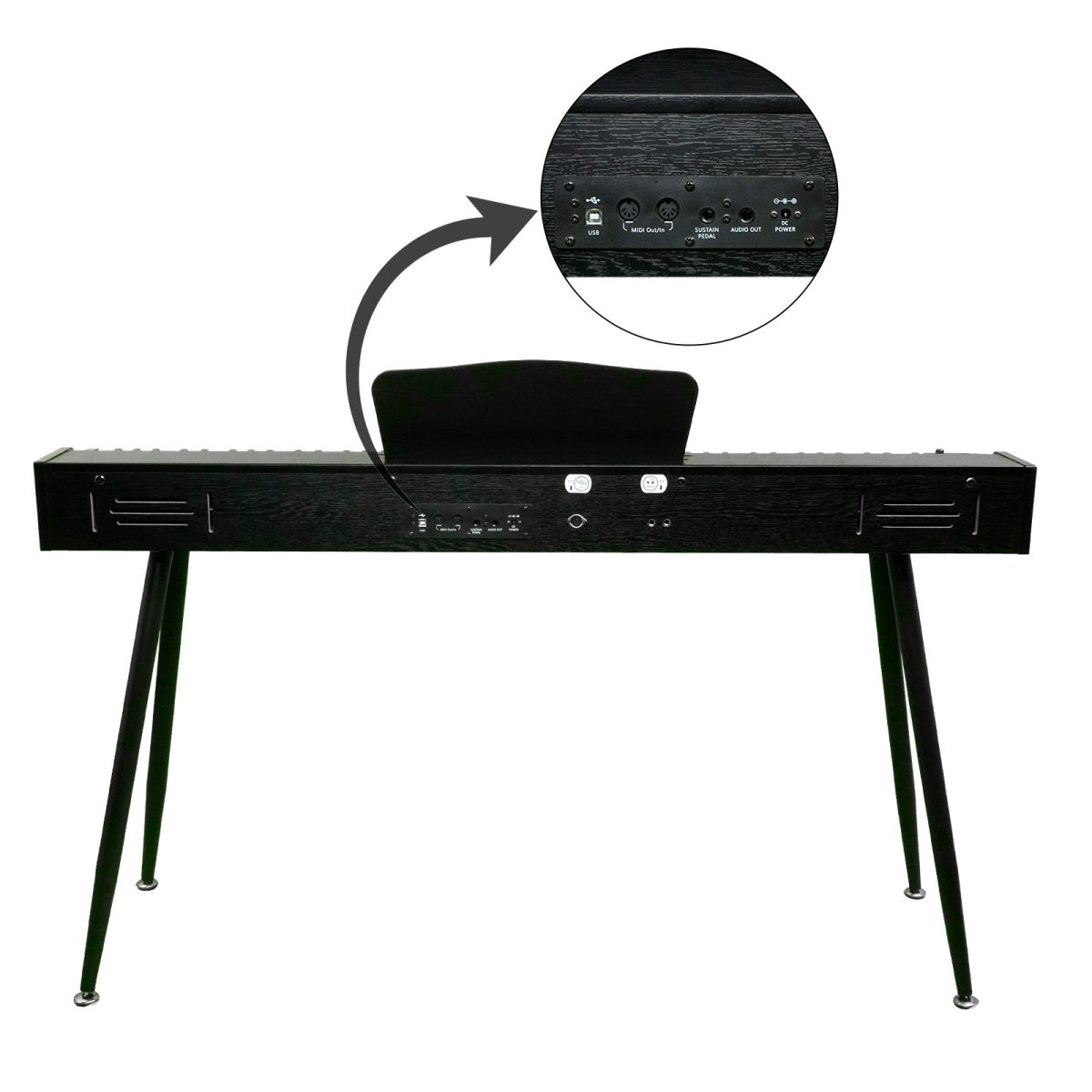 Kadence GEN25 Series | DP01 Hammer Action Weighted 88 Keys Portable Black Digital Piano with Wooden Stand. - Image 4