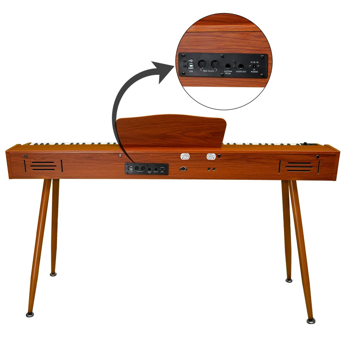 Kadence GEN25 Series | DP01 Hammer Action Weighted 88 Keys Portable Wooden Digital Piano with Wooden Stand. - Image 5