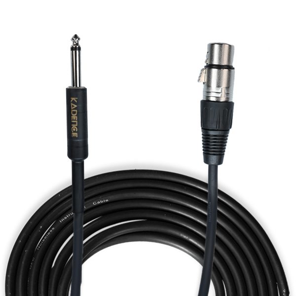 Kadence Mic Cable - Female XLR to Jack 6.35mm Microphone Cable - Mic Cord for Dynamic Microphone - 10 FT/ 3 Meters