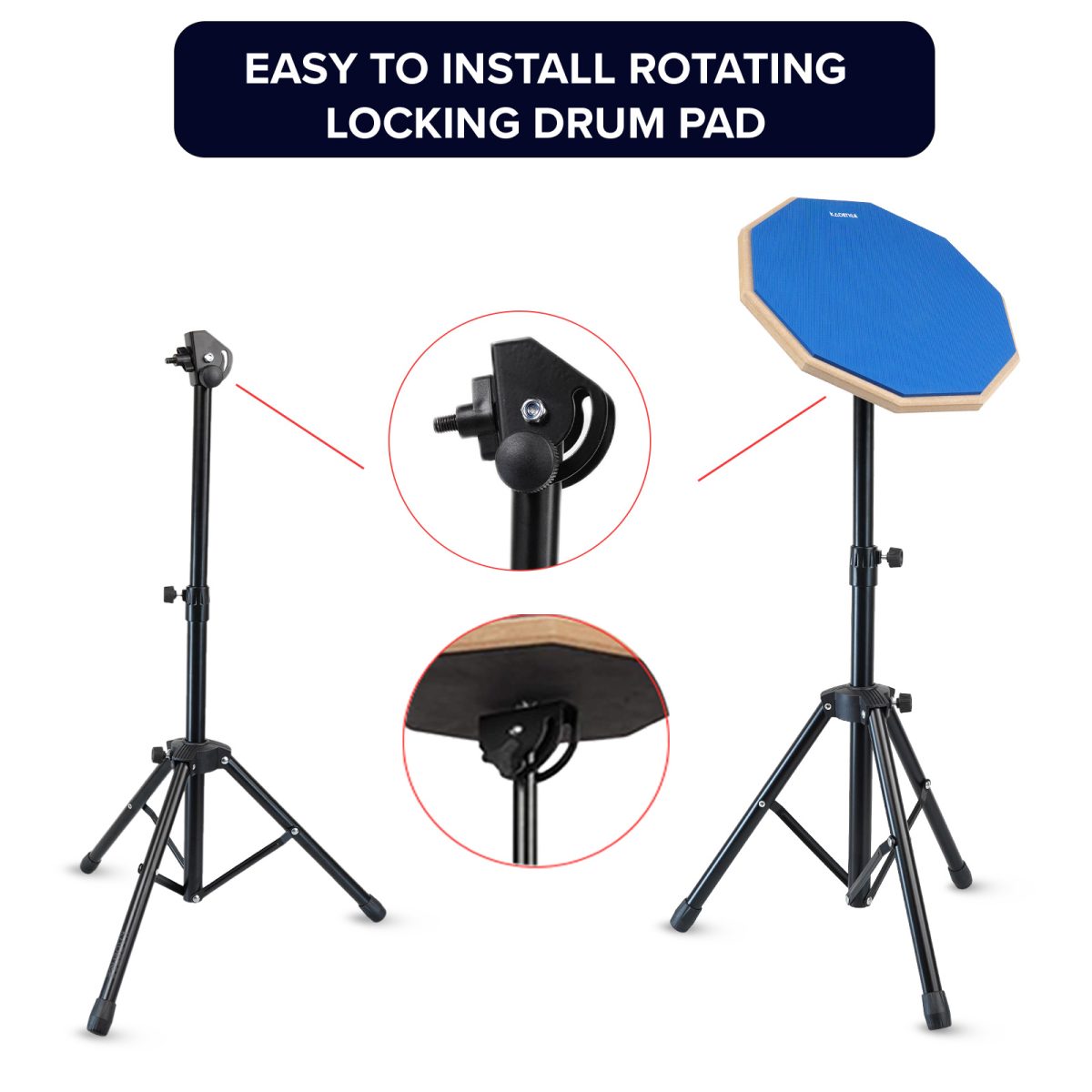 Kadence Portable Practice Pad with Adjustable Stand – Perfect for beginners - Image 3