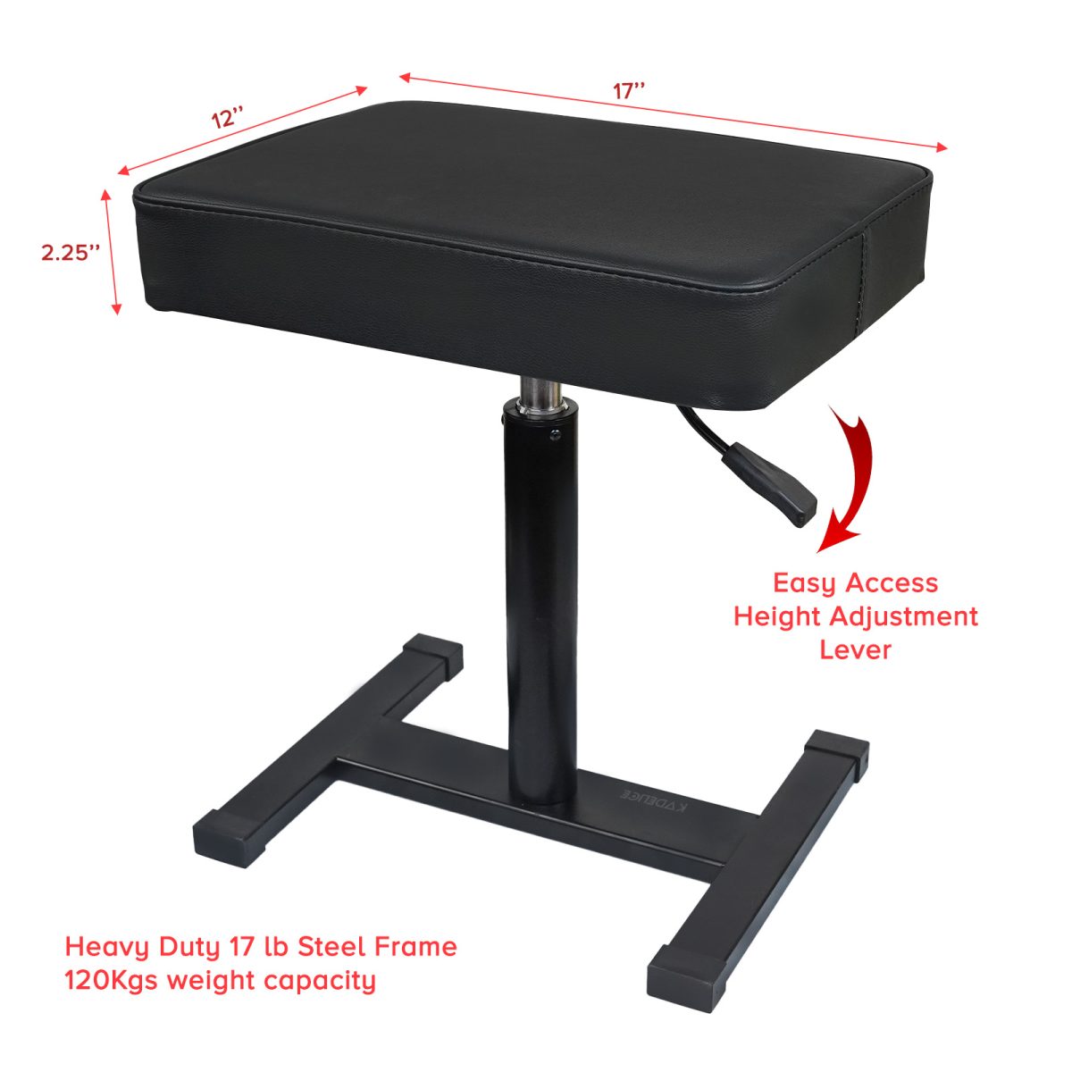 Kadence Hydraulic Adjustable Heavy-Duty Keyboard & Piano Bench with High-Density Cushioned Seat. - Image 4