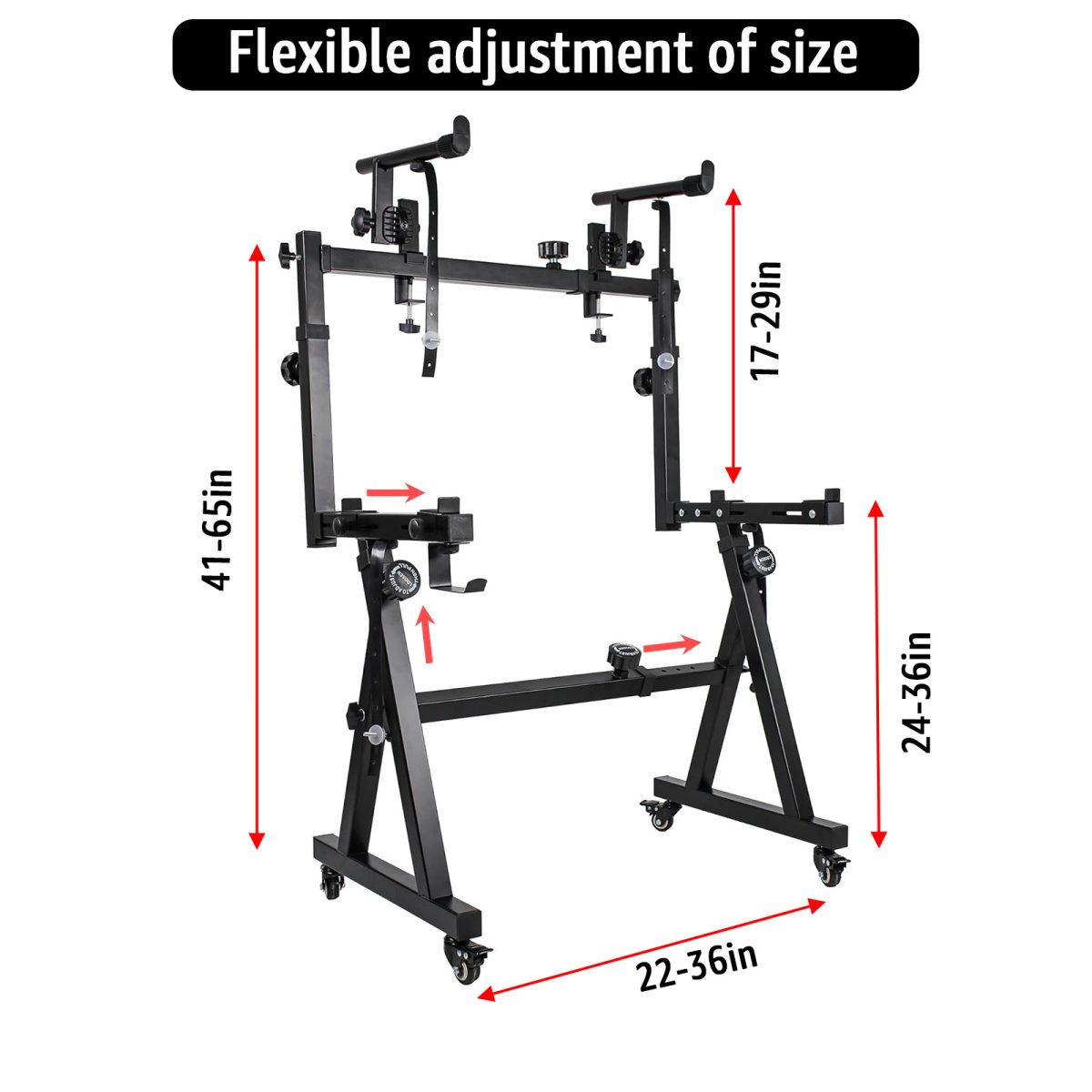 Kadence Heavy Dual-Braced Keyboard Stand with Wheels – Movable and Sturdy - Image 2