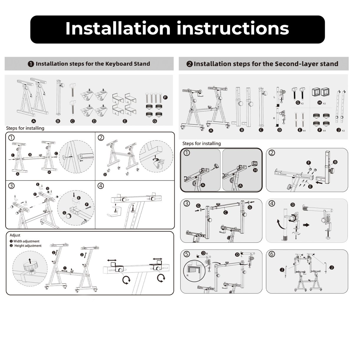 Kadence Heavy Dual-Braced Keyboard Stand with Wheels – Movable and Sturdy - Image 6