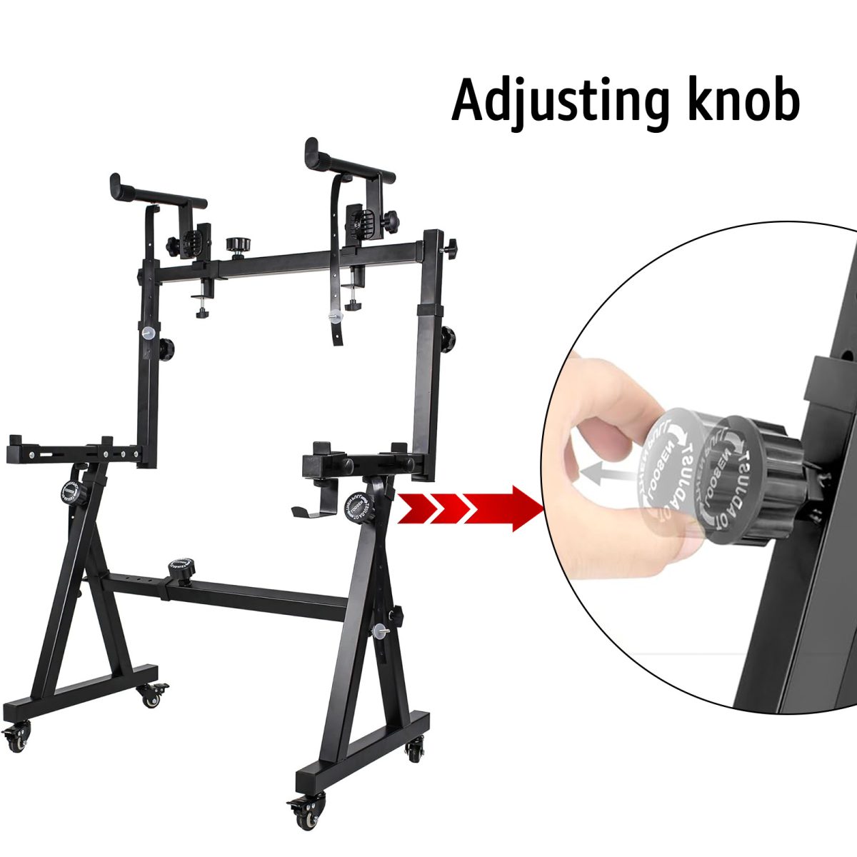 Kadence Heavy Dual-Braced Keyboard Stand with Wheels – Movable and Sturdy - Image 4