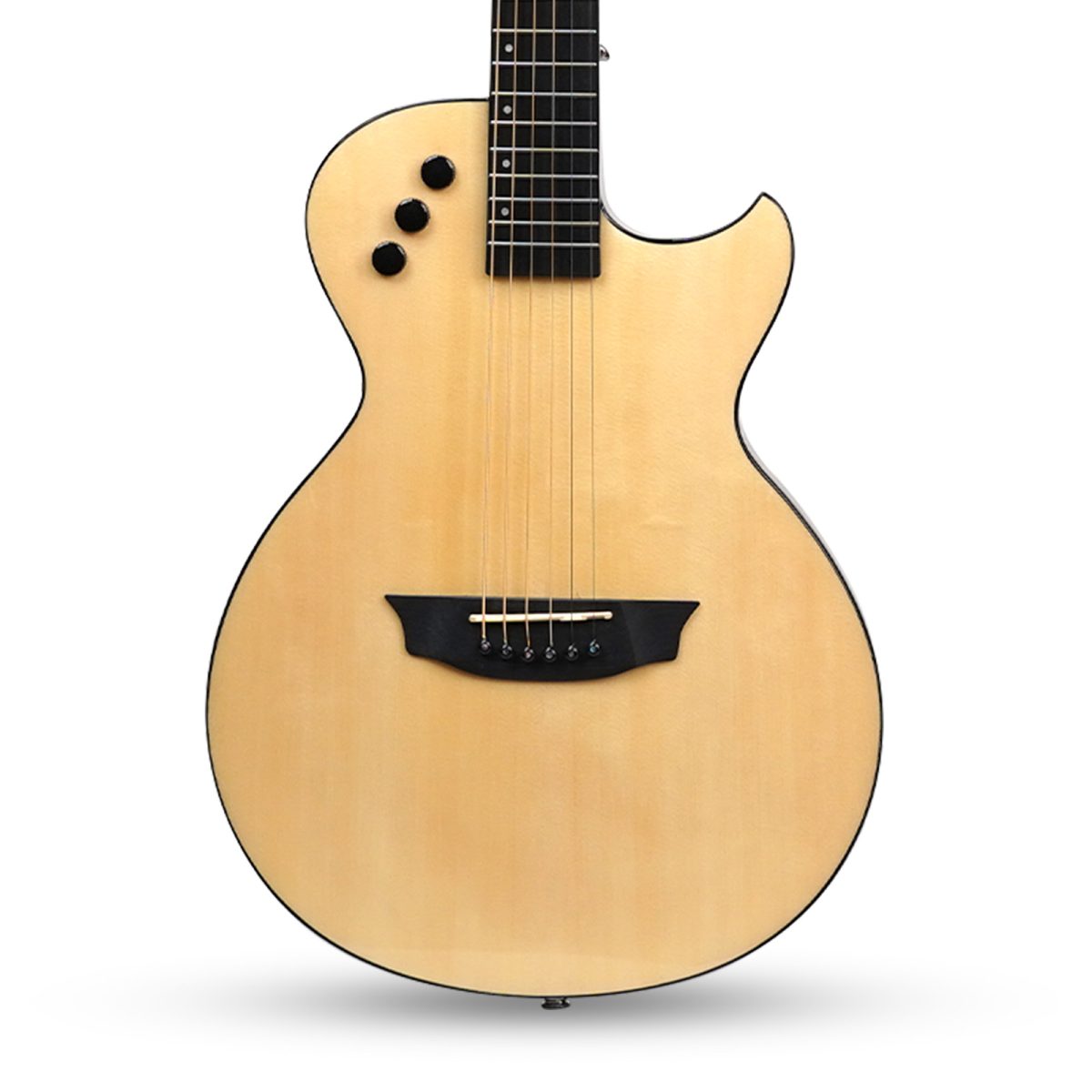 Kadence (KTB400) Acoustica 39″ Electro Acoustic Guitar | Slim Body Cutaway Travel Guitar| Spruce Wood | Comes with Heavy padded Bag | Built-In Pickup + EQ - Image 6