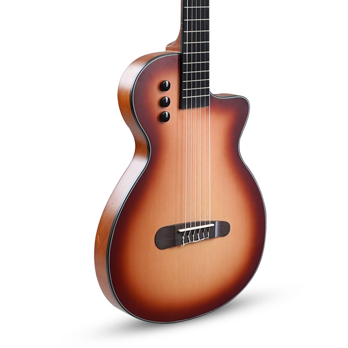 Kadence 39" Silent Electric Classical Guitar – Nylon Strings, EQ, Spruce Top, Travel-Friendly with Padded Bag - Image 3