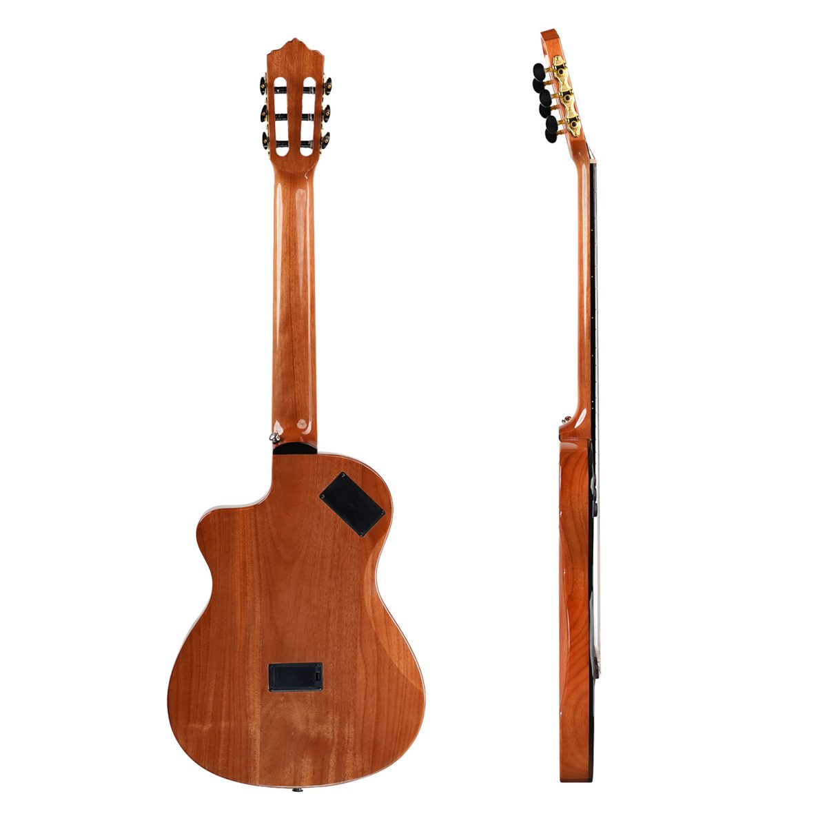 Artboard 4 (3) Kadence 39" Silent Electric Classical Guitar – Thin Body Nylon String Guitar with Quilted Okoume Top, EQ, Gloss Finish & Padded Bag - Image 4