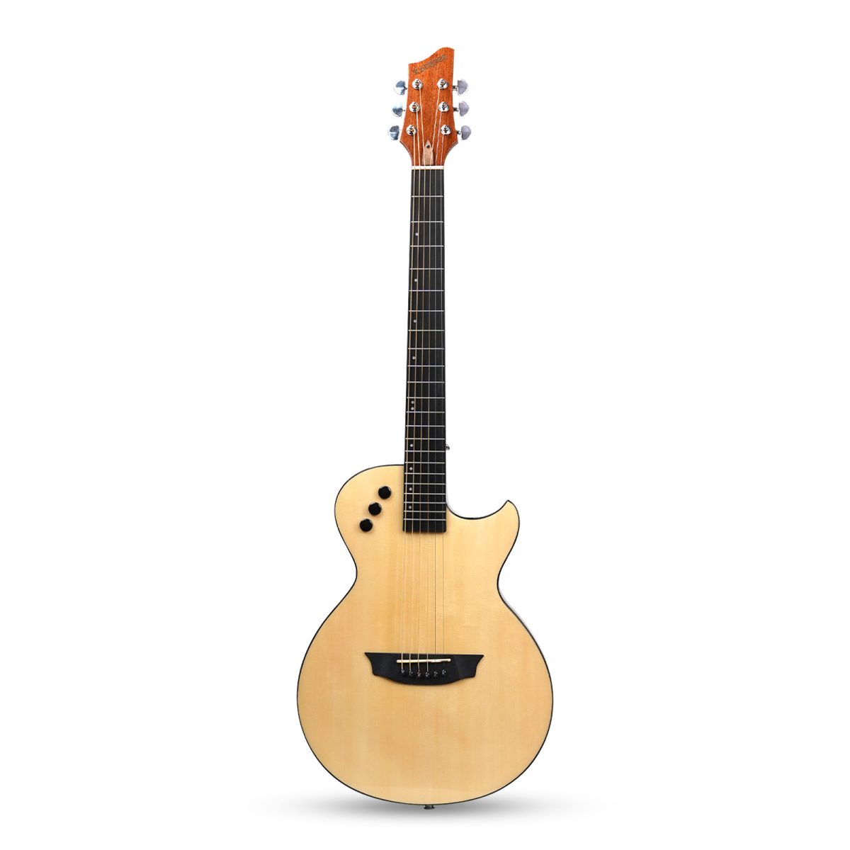 Kadence (KTB400) Acoustica 39″ Electro Acoustic Guitar | Slim Body Cutaway Travel Guitar| Spruce Wood | Comes with Heavy padded Bag | Built-In Pickup + EQ - Image 3