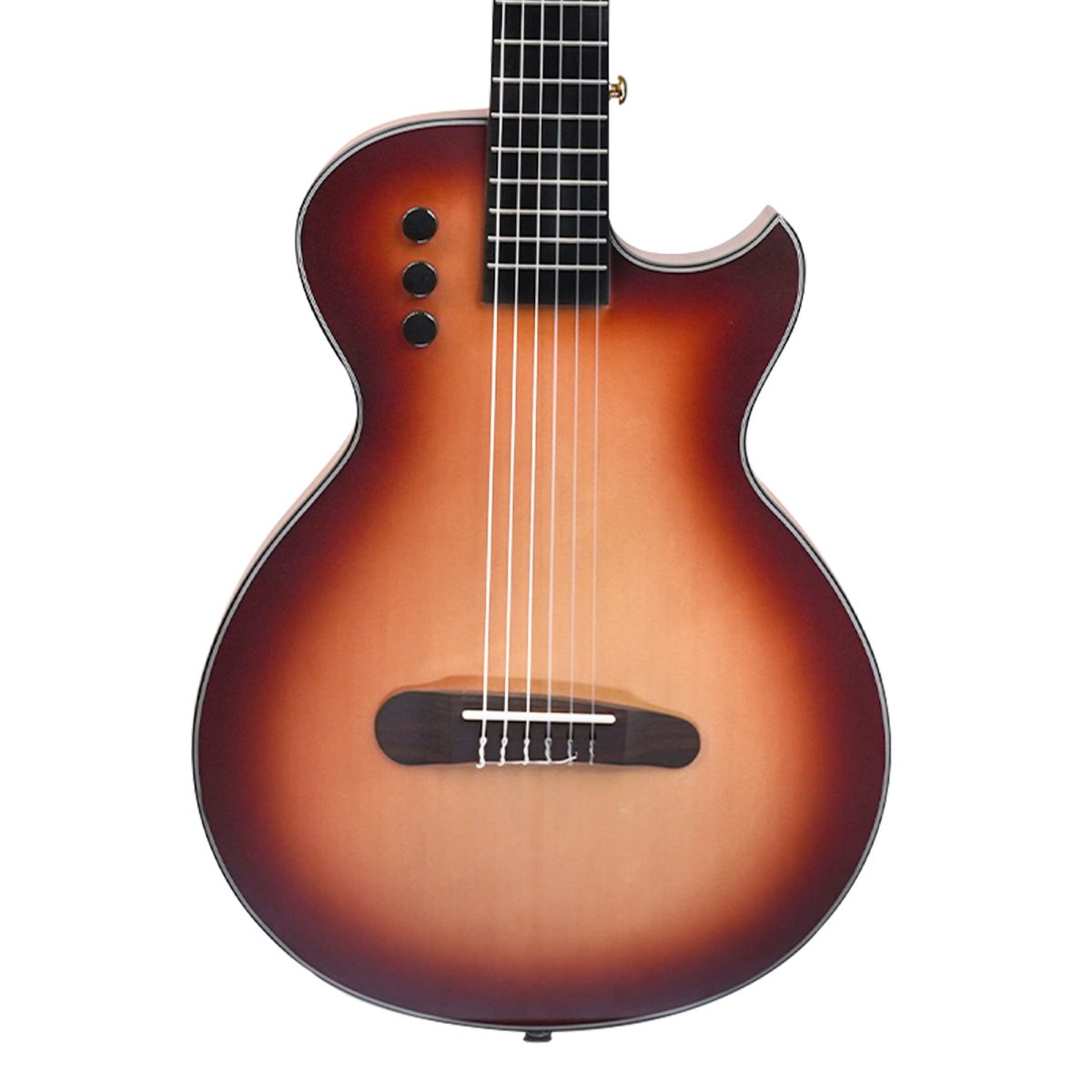 Kadence 39" Electric Classical Guitar - Thin Body Silent Guitar - Nylon Strings, Spruce Top, Solid Okoume back & sides, Matt Finish with Rounded Frets, Padded Bag and EQ (Travel Classical Guitar) - Image 5