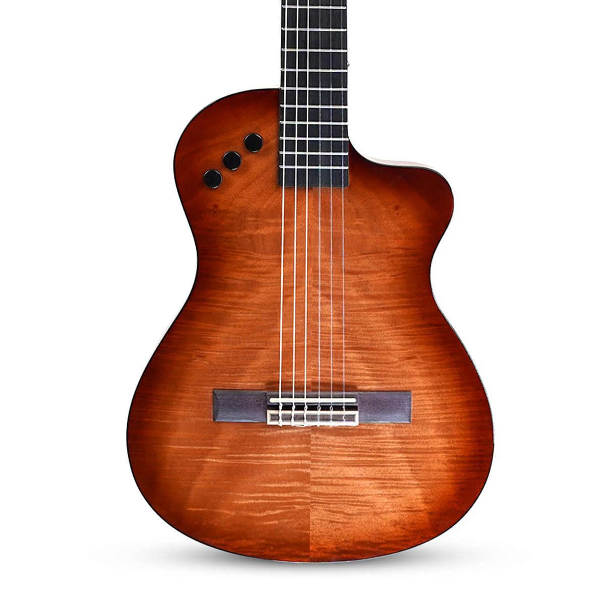 Artboard 5 (2) Kadence 39" Silent Electric Classical Guitar – Thin Body Nylon String Guitar with Quilted Okoume Top, EQ, Gloss Finish & Padded Bag - Image 5