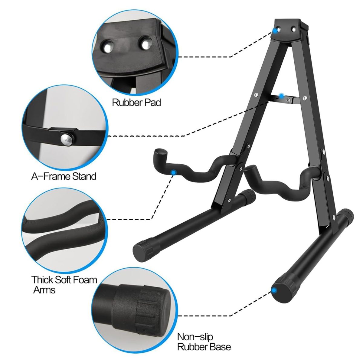 nk18f(3) Kadence A-type foldable heavy duty guitar stand (KAD-GSTD-NK18F) - Image 2