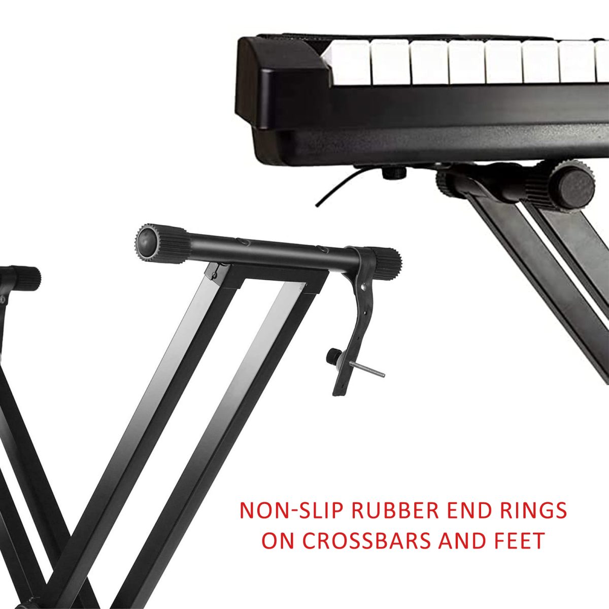 Kadence NK64 Heavy-Duty Keyboard Stand – Double-X, Pre-Assembled, Infinitely Adjustable with Locking Straps (Black, 3kg) - Image 4