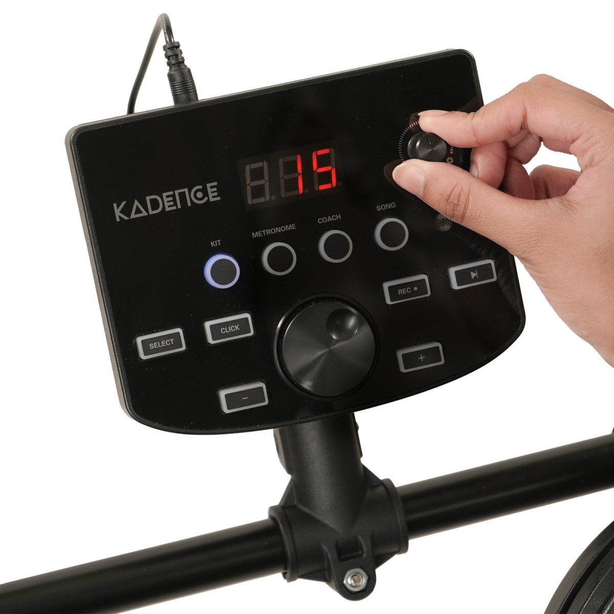 Kadence 7-Piece Electronic Drum Set – Beginner Electric Kit with Mesh Pads, Headphones, Sticks, Pedals, Bluetooth & LED Display (MD200A) - Image 5